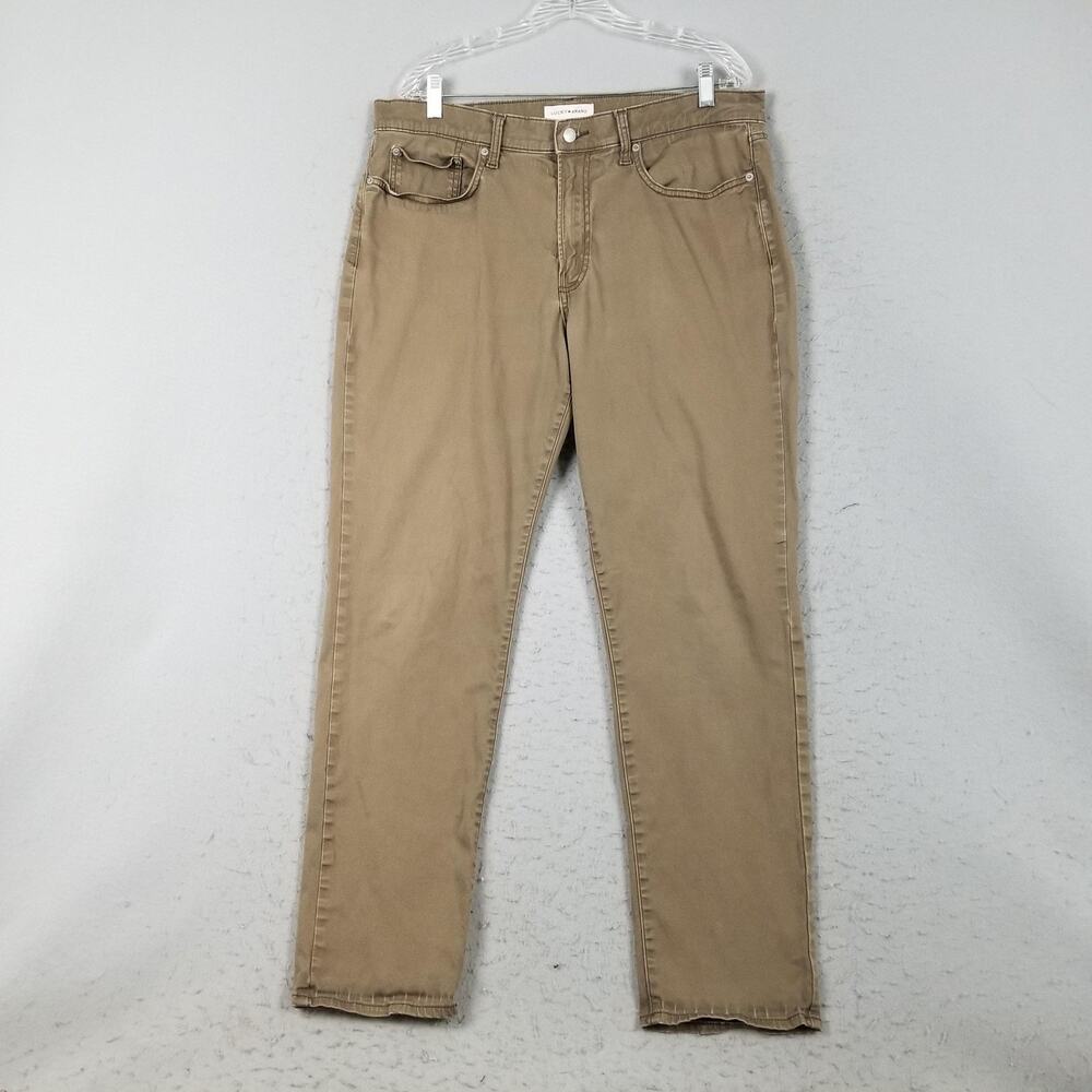 Lucky Brand Jeans‎ Mens 36x29 Beige Straight Leg Stretch Denim Pants Casual